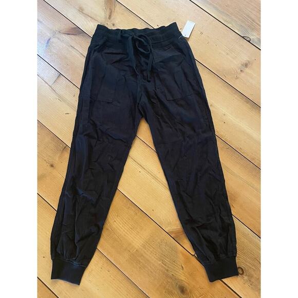 NWT! Risen L.A. womens black drawstring jogger pants. Medium. Linen Blend. - Picture 1 of 8